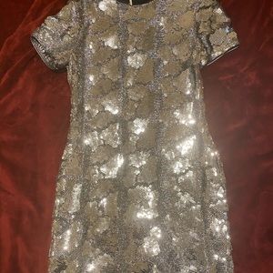 Silver sequin dress